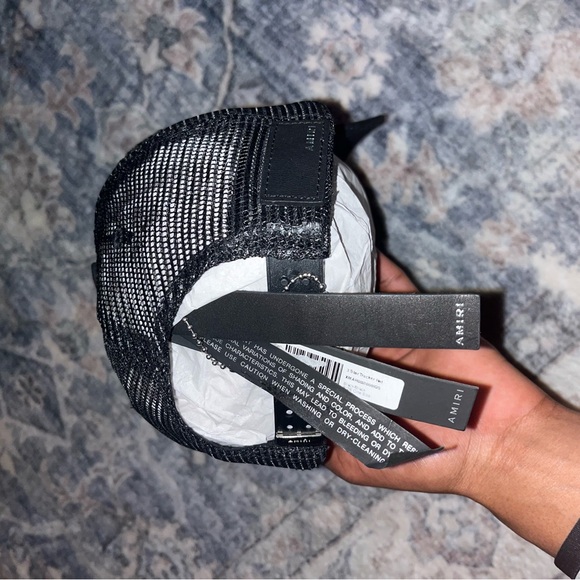 Amiri 3 Star Trucker Hat Black / Black - Picture 4 of 6